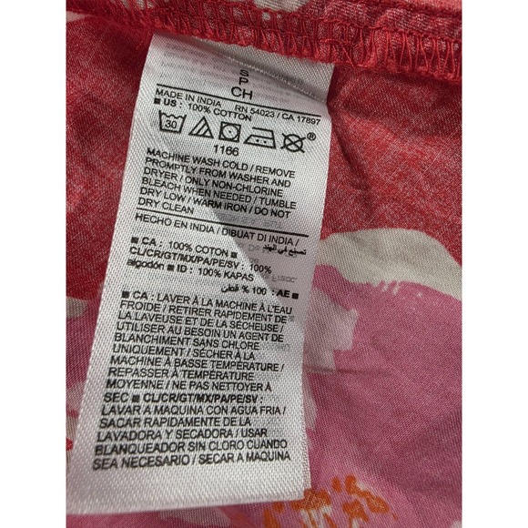 NWT Old Navy Floral‎ Puff Sleeve Wrap Top S Red Pink Cottagecore Peplum Babydoll - Picture 9 of 11